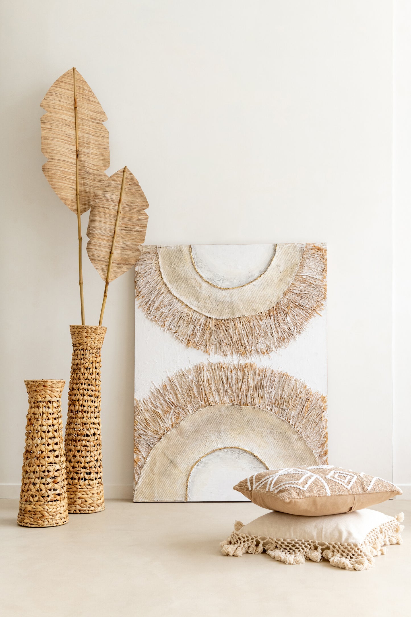 wandbild ibiza kanevas/farbe cream/weiß 2 sortiert