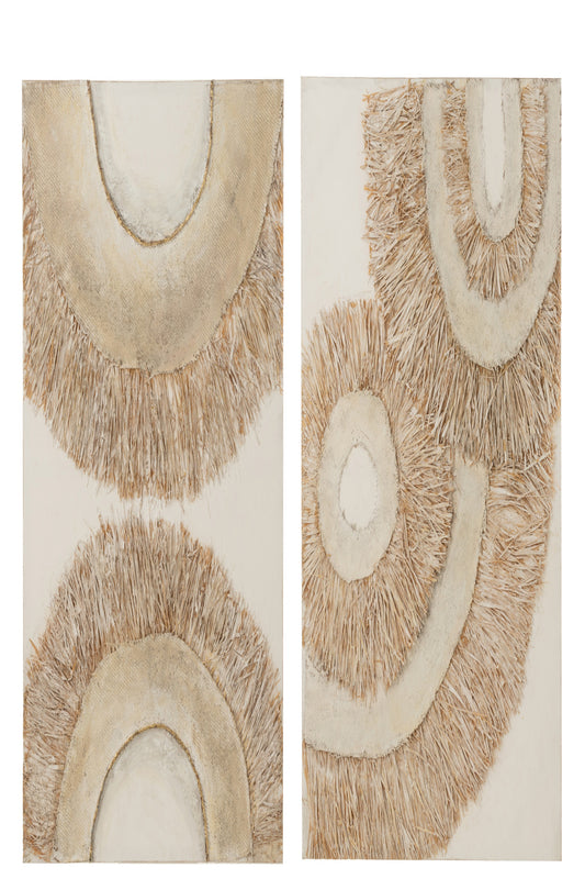 Wandbild Ibiza Kanevas/Farbe Cream/Weiß 2 Sortiert