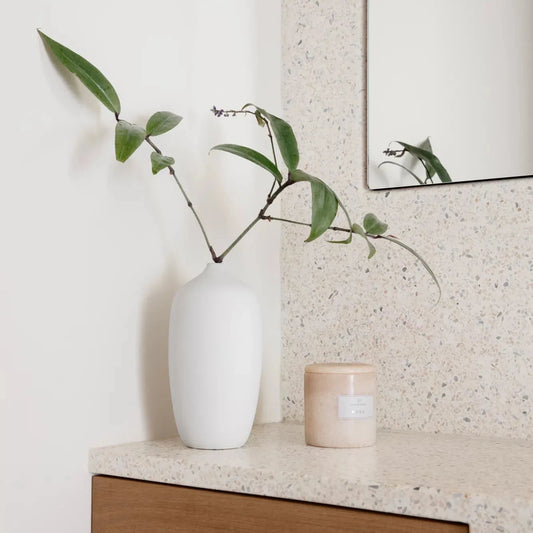 Vase Farbe Weiß Höhe 19 cm